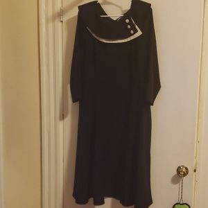 Hell Bunny Vixen Black White collared dress 4x